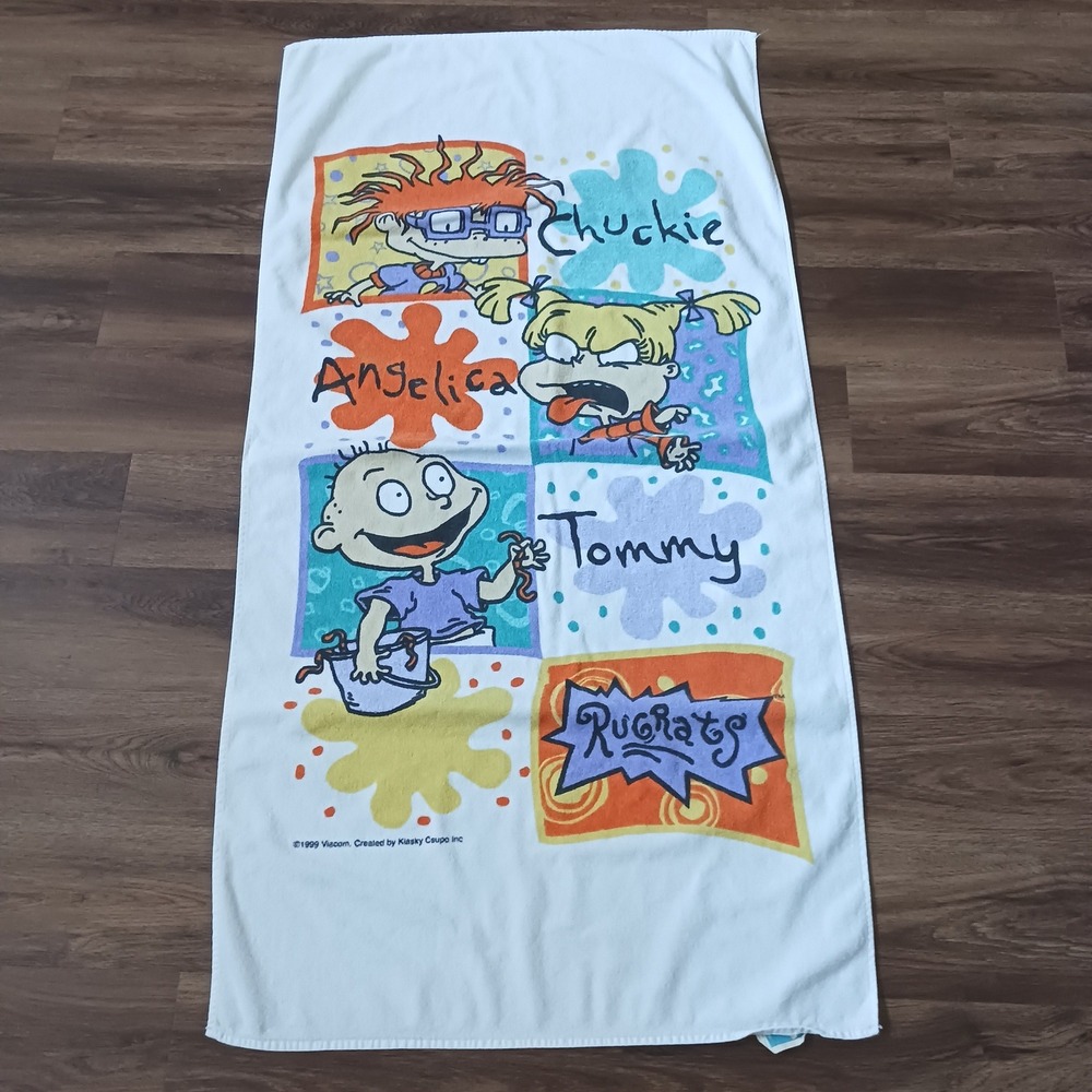 Vintage 1999 Rugrats Beach Towel Franco Nickelodeon Tommy Chuckie Angelica 51x26